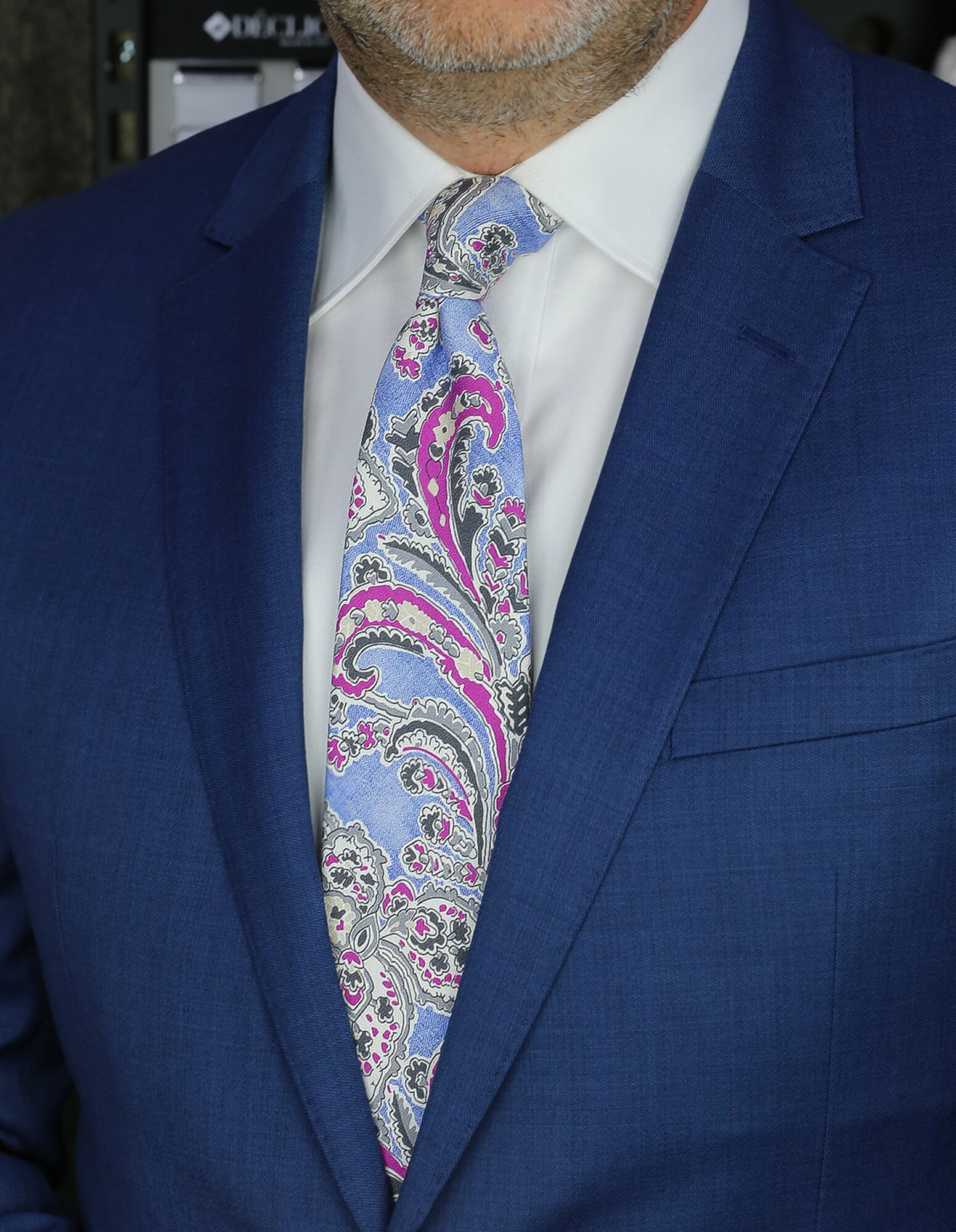 DÉCLIC Lucca Paisley Tie for Men - Blue Silk Necktie - Elegant Formal Accessory for Weddings, Business Meetings & Special Occasions