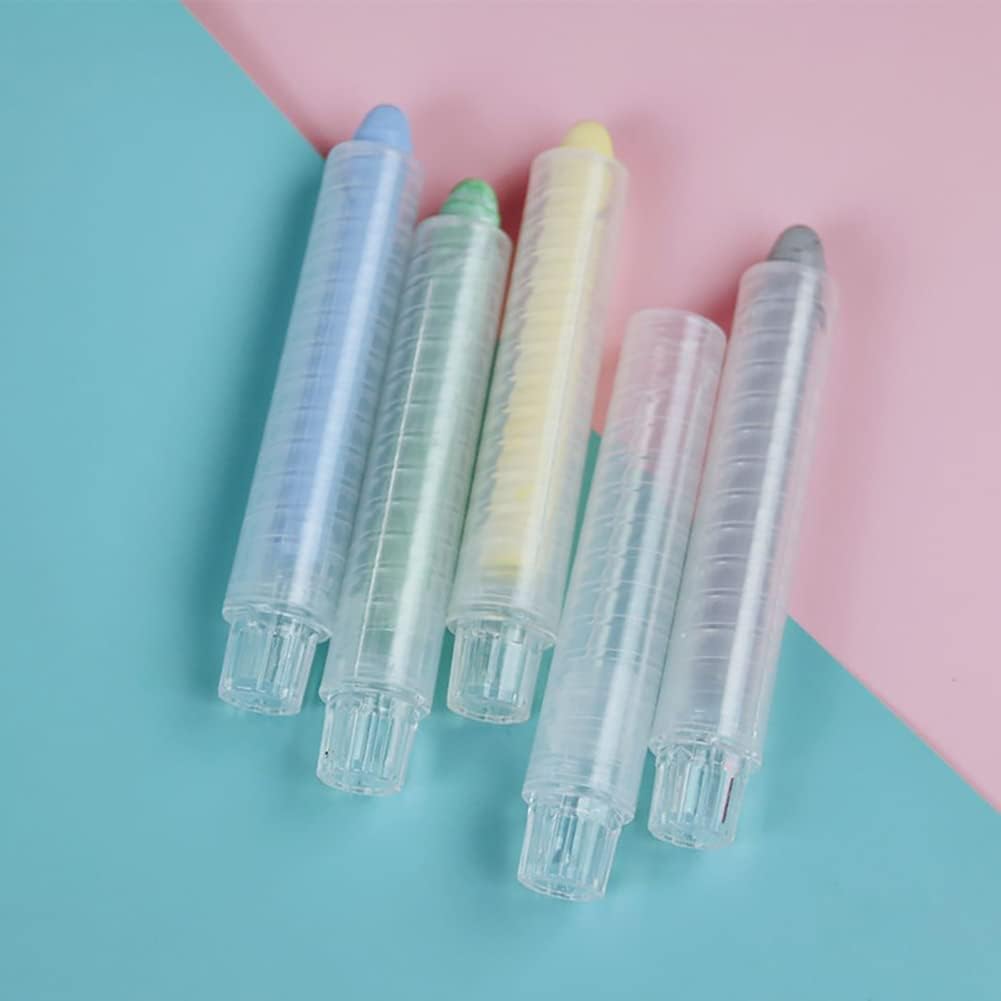 10Pcs Clear Plastic Chalk Holders - Adjustable Chalk Stick Covers for Drawing Boards, School & Office Supplies | Perfect for Classroom Teaching, Art Projects & Whiteboard Writing Correction