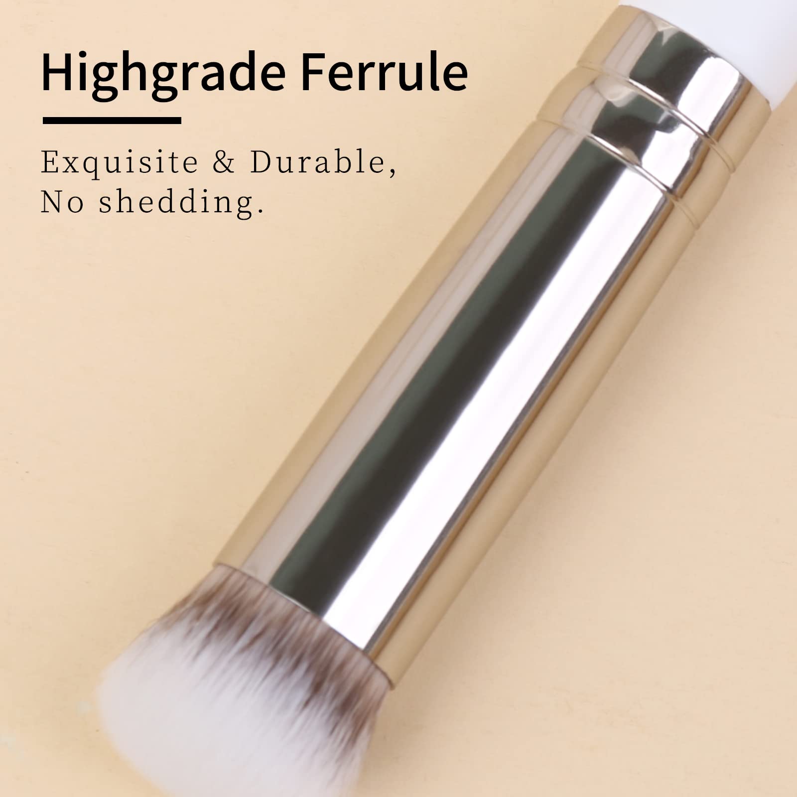 ENZO KEN Angled Concealer Brush - Professional Under Eye Concealer & Nose Contour Makeup Brush for Flawless Coverage (White, 270) - Perfect for Highlighting, Contouring and Precise Makeup Application