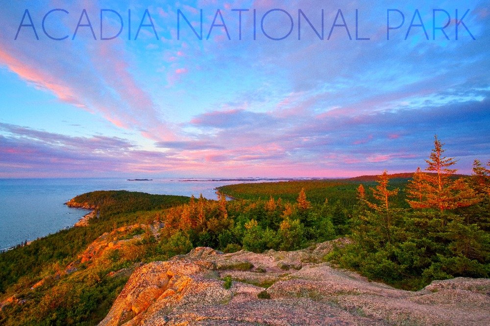 Acadia National Park Maine Cadillac Mountain 56428 - Signed 24x36 Art Print Poster, Wall Decor for Living Room, Bedroom & Office | Landscape Photography, Nature Wall Art