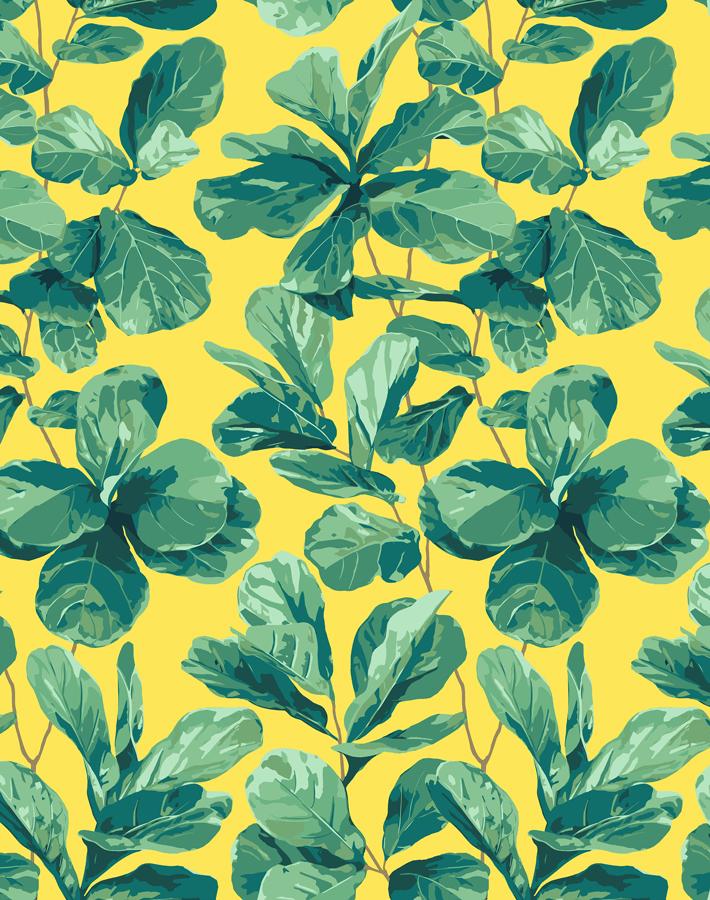 Nathan Turner Fiddle Fig Wallpaper - Premium Peel and Stick Daffodil Design for Living Room, Bedroom & Nursery Decor