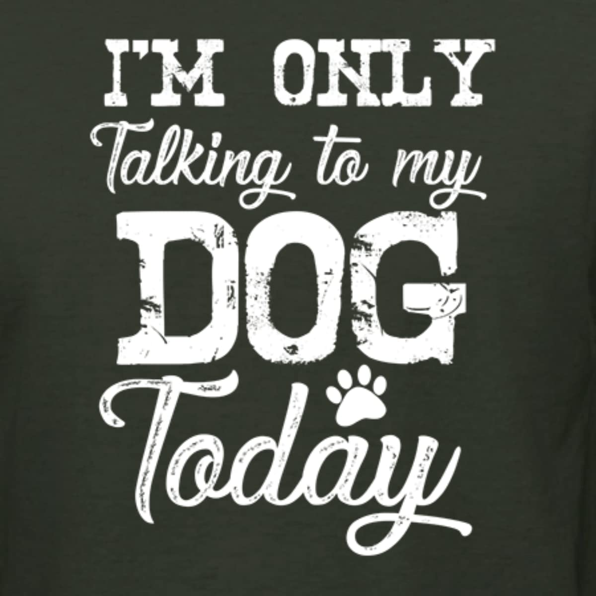 Wild Bobby 'I'm Only Talking to My Dog Today' Funny Dog Lover Graphic Sweatshirt for Men & Women - Cozy Crewneck Pullover for Dog Owners, Pet Lovers, Casual Wear