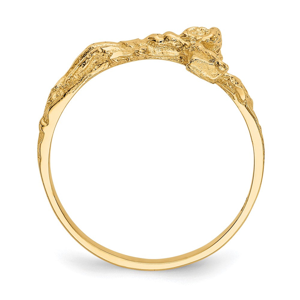 18K Gold Diamond Cut Crucifix Ring for Men & Women - Elegant Religious Jewelry Gift (Model K3968) | Perfect for Weddings, Baptisms & Everyday Faith Wear