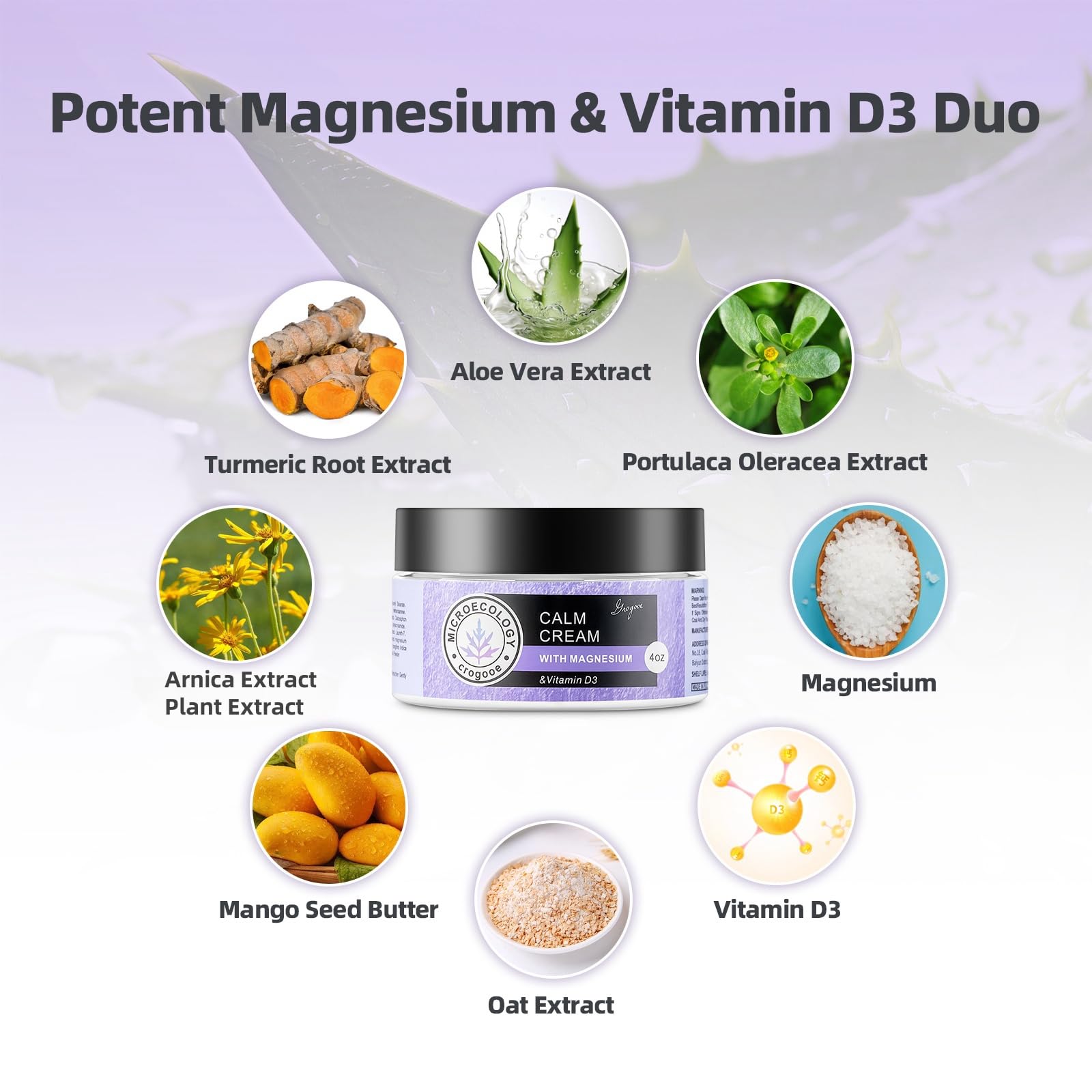 Magnesium Body Cream for Dry Skin - Hydrating & Moisturizing Nighttime Lotion with Lavender (4oz) | Deep Relaxation & Muscle Recovery Cream for Bedtime & Post-Workout