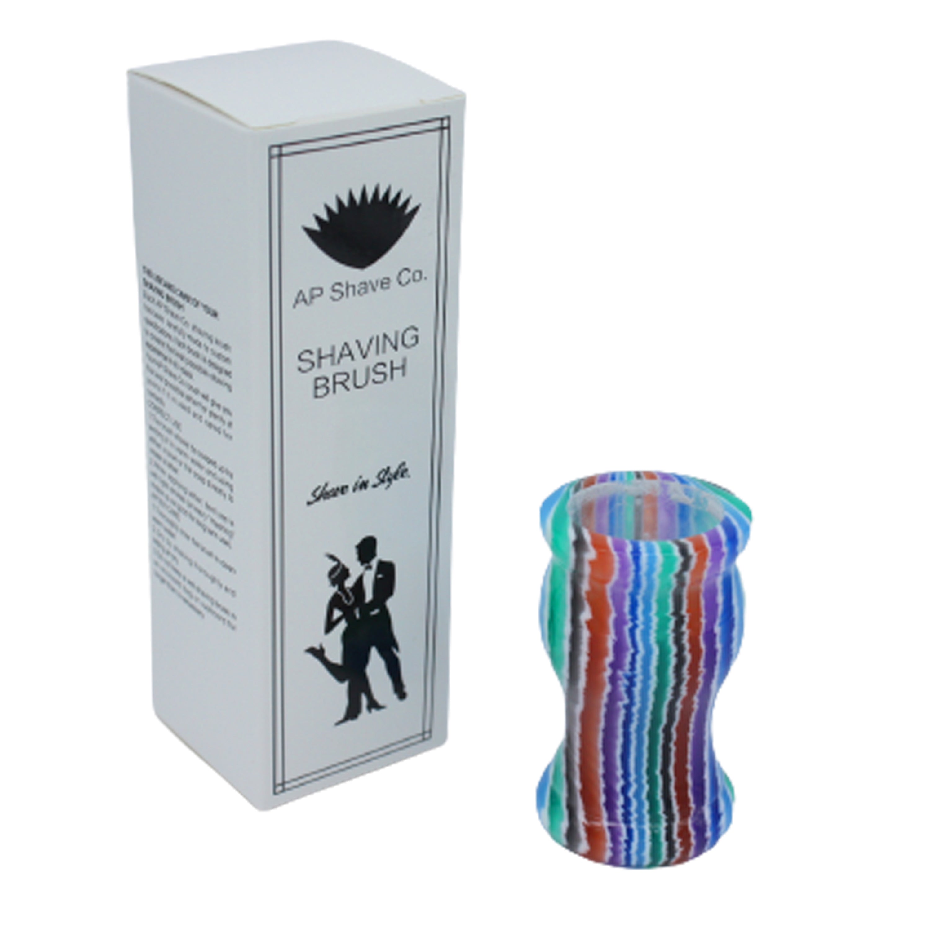 Premium Handmade Blue Stripe Shaving Brush Handle - Fits 24mm & 26mm Knots - Perfect for Wet Shaving & Grooming Gifts for Men