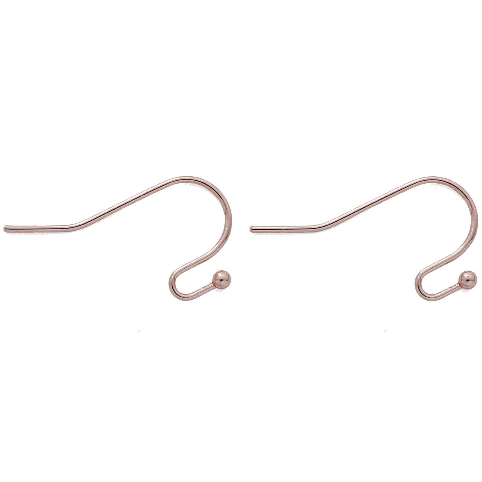100 Pairs Rose Gold Earring Hooks with Ball Dot - French Wire Earring Findings for DIY Jewelry Making (EH-1006-E1) - Perfect for Crafting Dangle Earrings, Studs & Handmade Jewelry Gifts