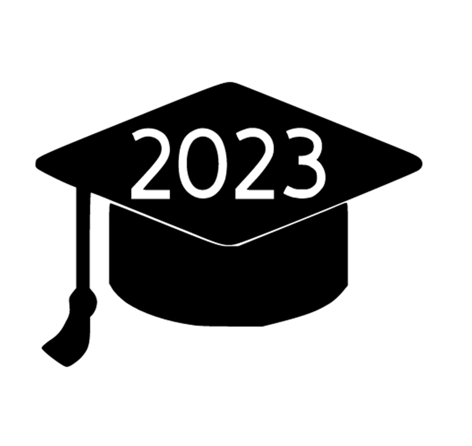 2023 Graduation Cap Iron On Transfer - Class of 2023 DIY Graduation T-Shirt Design & Face Mask Decal - Easy Iron On Decal for Graduation Party, School Events & Commencement Celebrations (Black)