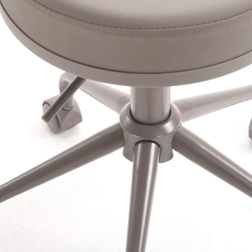 Adjustable Swivel Stool Chair with Wheels - 45-58cm Height, 160kg Capacity, Red PU Leather Seat - Perfect for Office, Studio, and Home Workspaces
