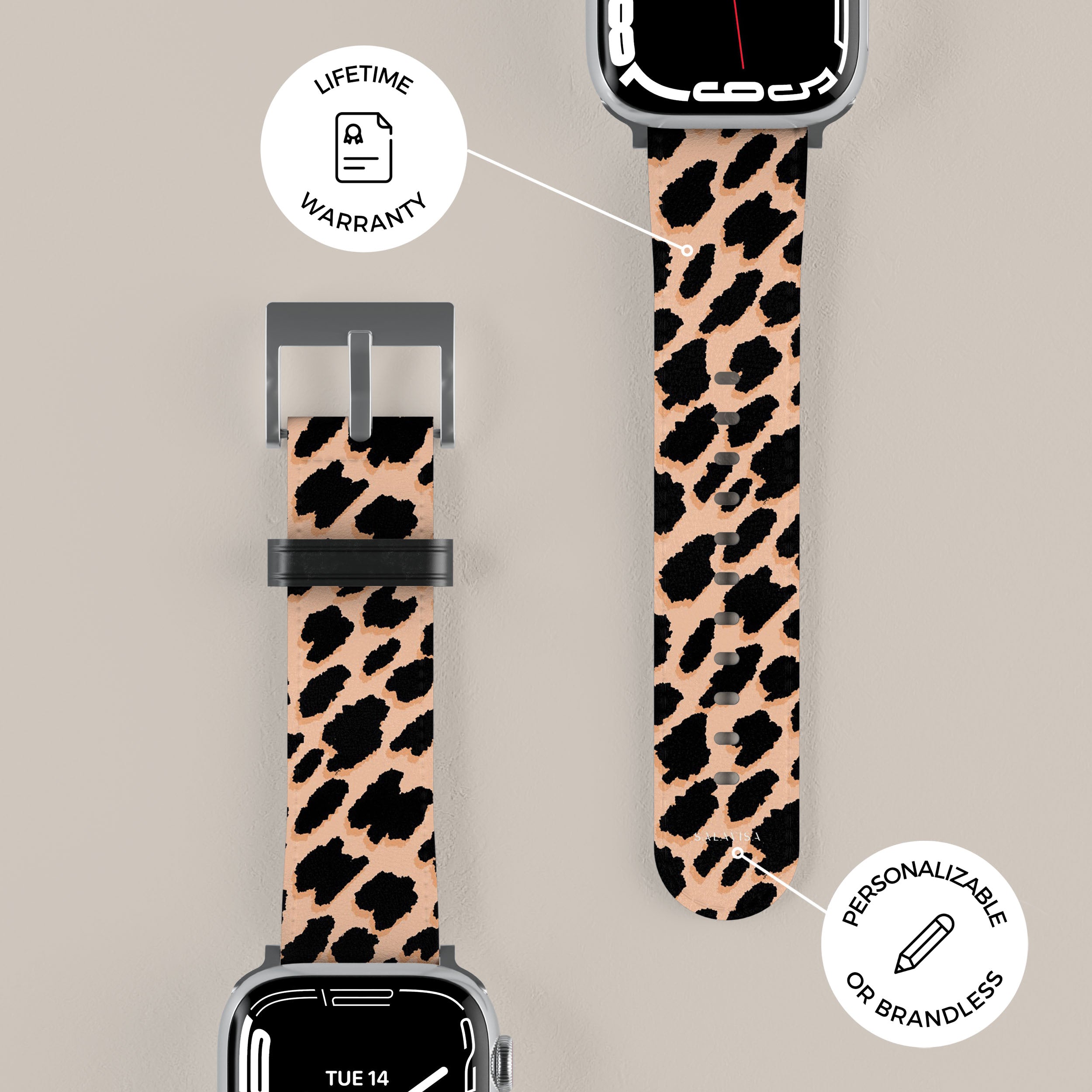 Stylish Pink Leopard Print Apple Watch Band - Soft Silicone Replacement Strap for Apple Watch Series 9/8/7/6/SE/5/4/3/2/1 - Perfect for Workouts, Fashion Accessories & Everyday Wear