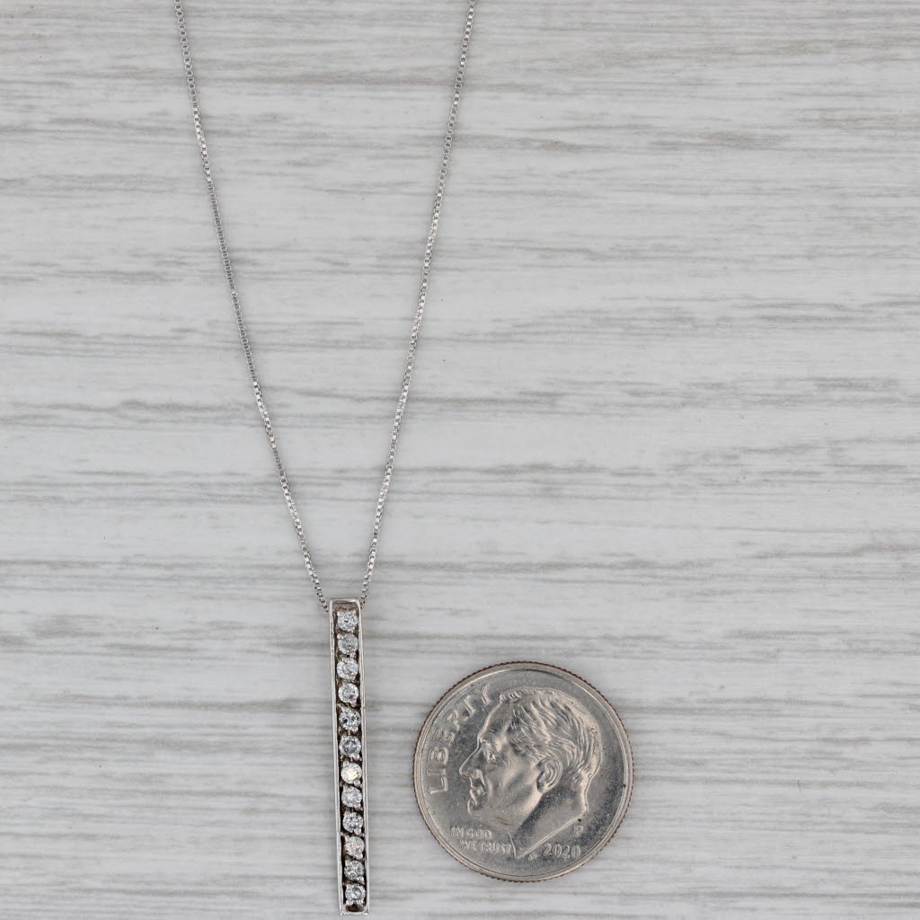 0.20ctw Diamond Journey Pendant Necklace - 14k White Gold Box Chain for Women - Elegant Gift for Anniversary, Valentine's Day & Special Occasions