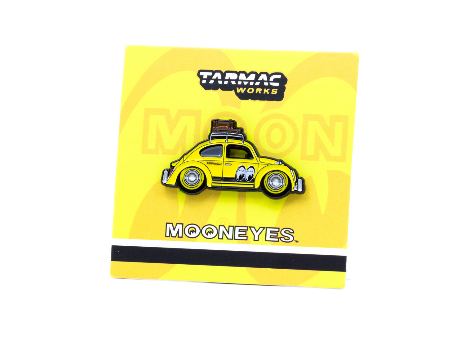Tarmac Works X Leen Customs Volkswagen Beetle Mooneyes Lapel Pin - Vintage Car Enthusiast Accessory for Jackets, Hats & Bags