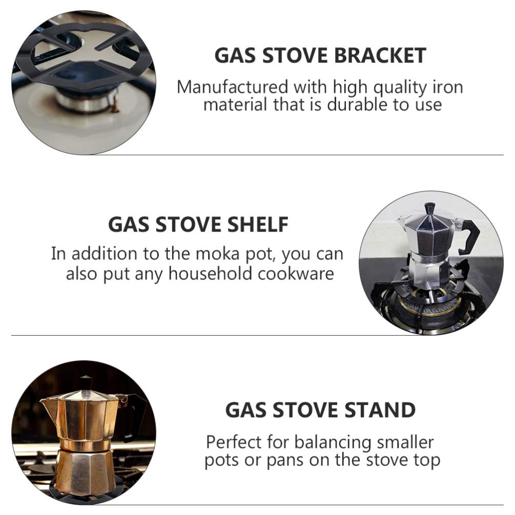 DOITOOL 6-Piece Gas Stove Pot Rack Set - Heat Resistant Coffee Pot Holder & Cookware Trivet for Small Gas Stoves - Perfect for Kitchen, Camping, and Outdoor Cooking