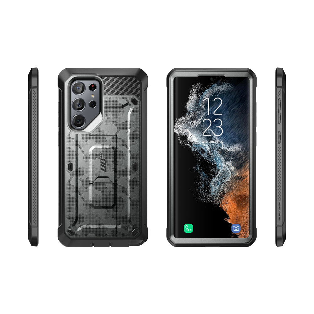 Samsung Galaxy S22 Ultra Unicorn Beetle PRO Case - Heavy Duty Rugged Protective Cover with Shock Absorption, Gray Camouflage Design - Perfect for Outdoor, Construction & Extreme Sports Use
