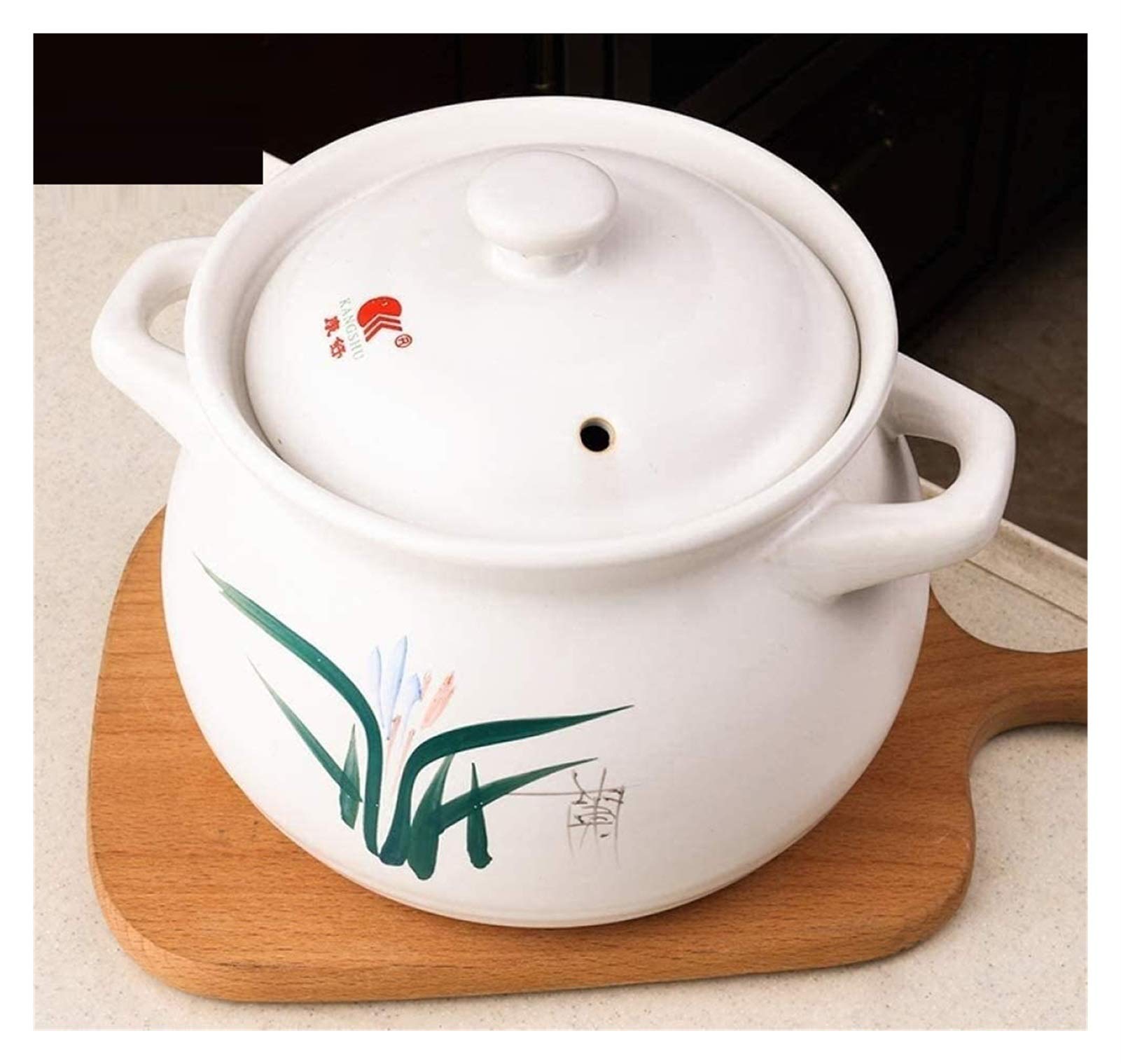 **Ceramic Casserole Non-Stick Pan with Heat-Resistant Lid – 3.5L Stoneware Saucepan, Slow Cooker, Bibimbap Pot – Durable Ceramic Cookware for Baking, Stewing & Serving (Color: 3.5L) – Perfect for Soups, Stews, Casseroles & Korean Bibimbap**