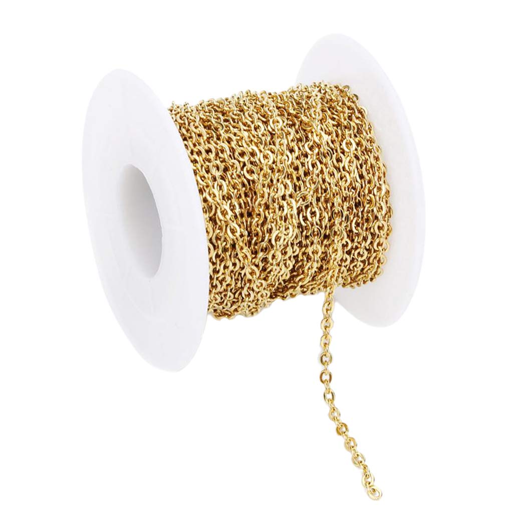 HOSD AS 1 Roll 2.5mm Jewelry Making Chains - DIY Cable Chains for Necklaces, Bracelets & Crafting Accessories - Perfect for Beading, Pendants & Handmade Jewelry Projects