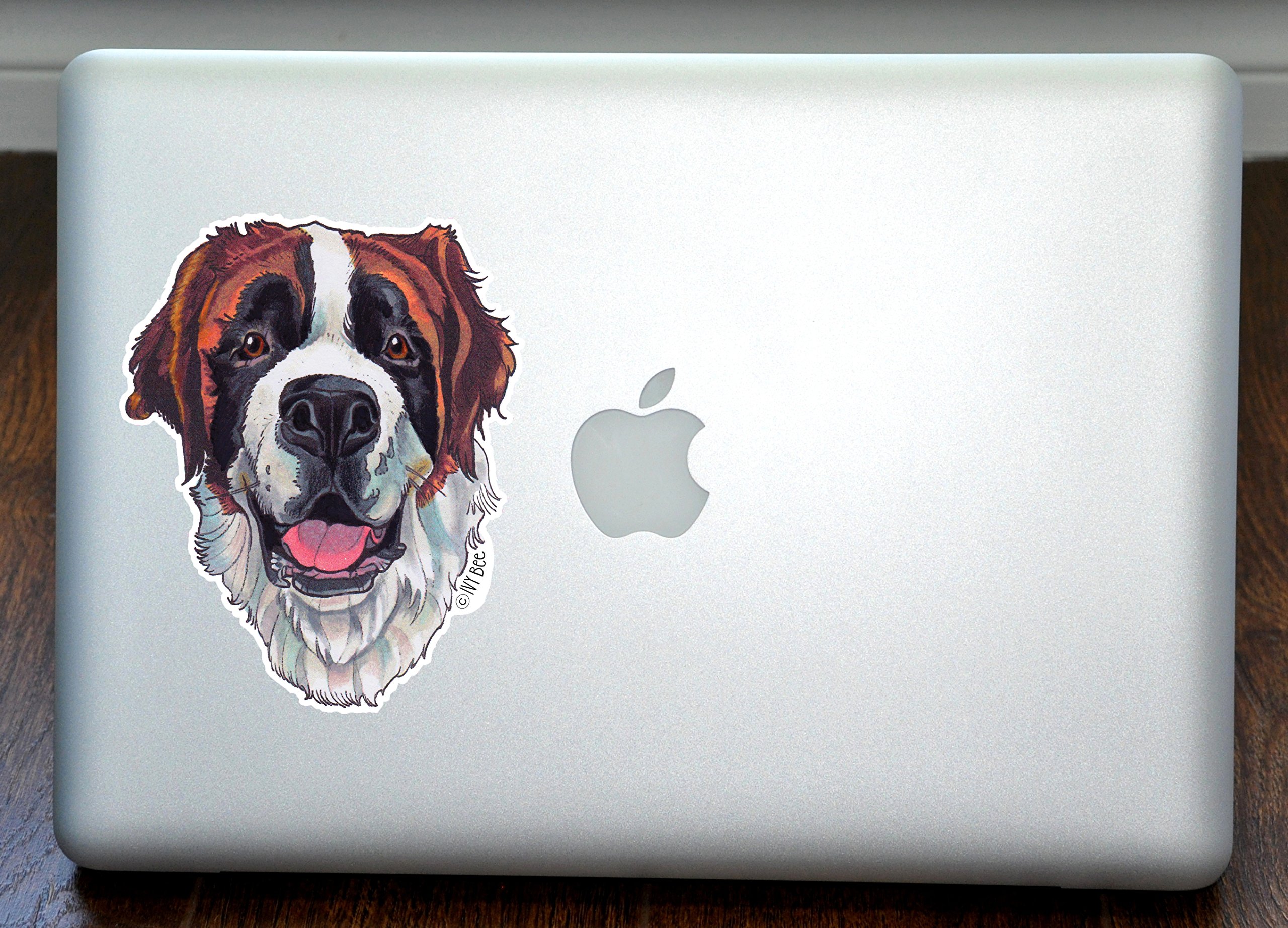 Saint Bernard Full Color Laptop Decal - Premium Vinyl Sticker for 13 Inch MacBook & Windows Laptops - Perfect for School, Office & Personalizing Your Device