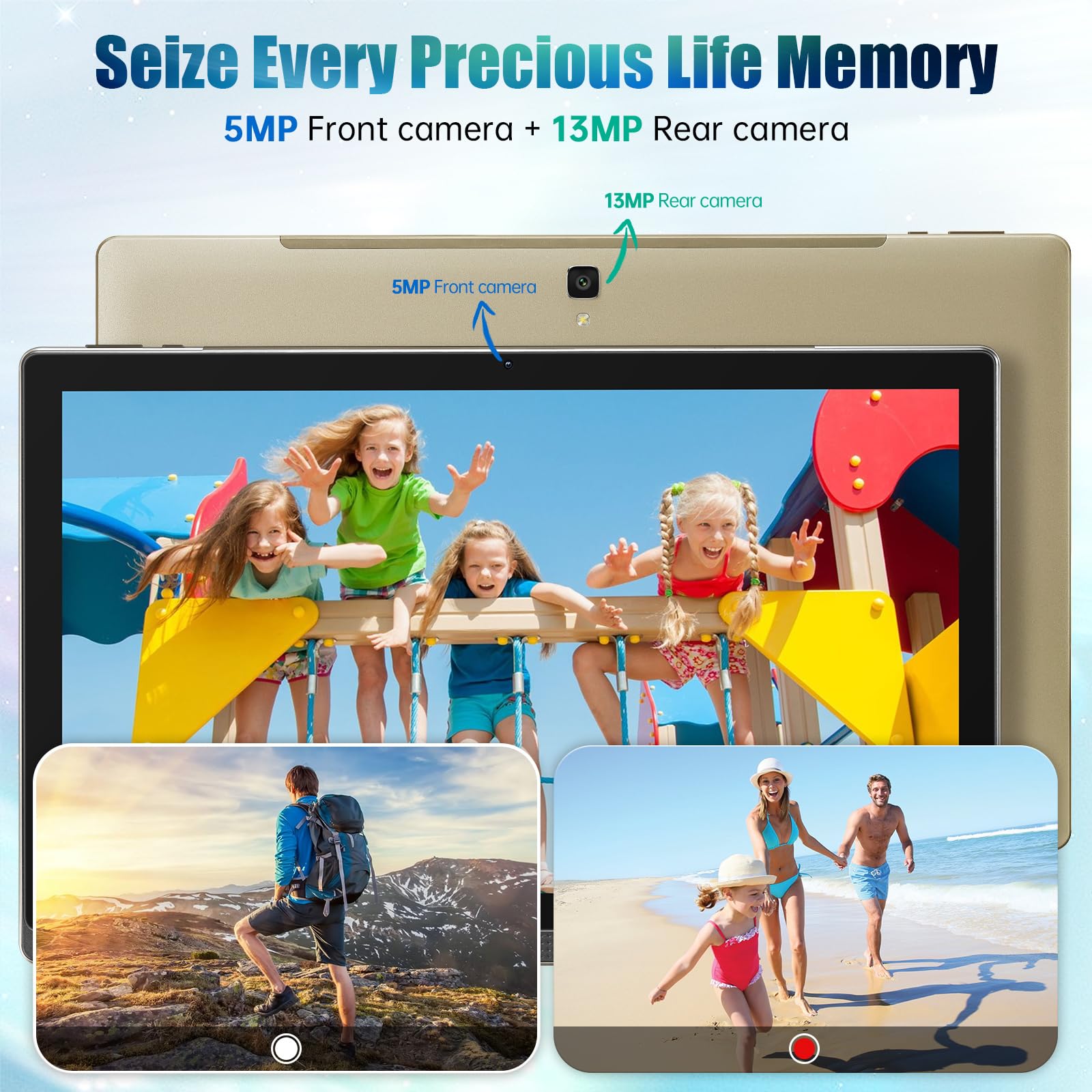 14.1 Inch Large Android Tablet with 1920x1080 IPS HD Display - 6GB RAM, 128GB Storage + 1TB Expandable - 10000mAh Battery - WiFi 5 - Perfect for Work, Study & Entertainment (2025 Model)