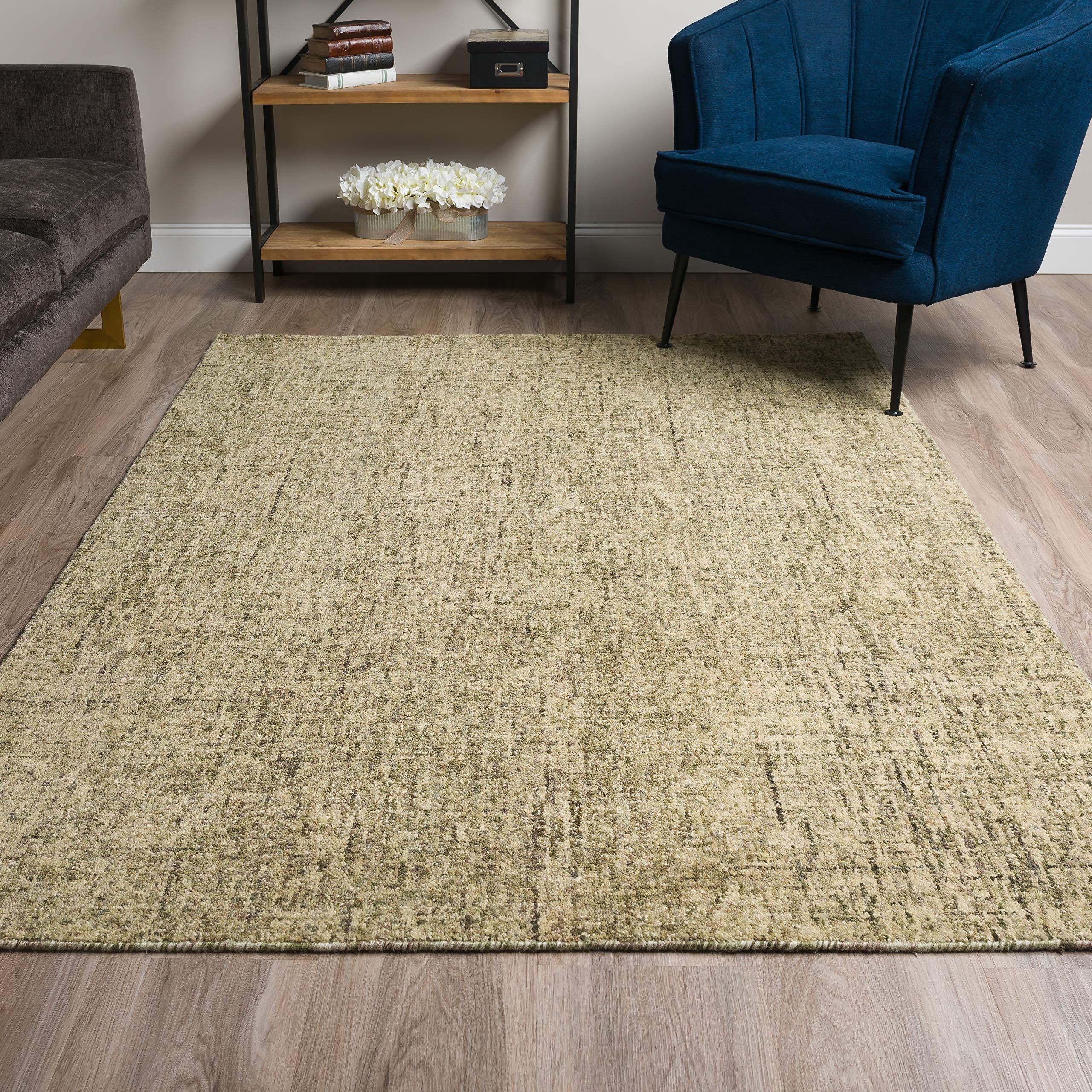 Addison Rugs Eastman Green 9' x 13' Rectangle Soft Area Rug - Easy Clean, Non-Shedding, Stain Resistant - Perfect for Bedroom, Living Room, Dining Room, Entryway & Kitchen - Cozy Home Decor & Floor Protection