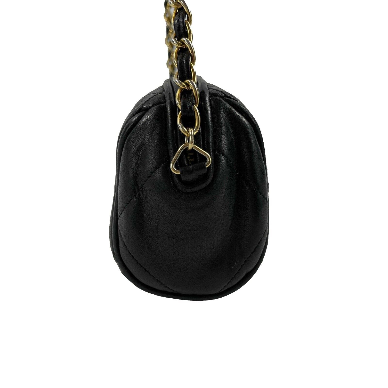 Vintage CHANEL Black Mini Quilted CC Tassel Barrel Crossbody Bag - 1980s Retro Shoulder Purse for Women | Perfect for Evening Parties, Date Nights & Special Occasions