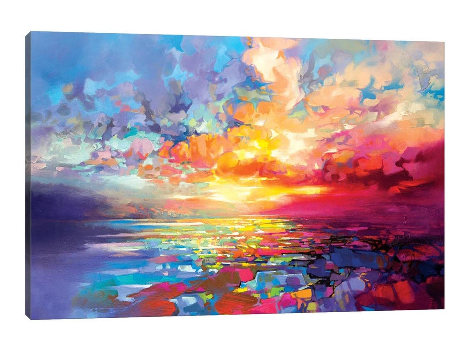 TIMUBA Abstract Canvas Wall Art - Modern Colorful Painting for Living Room & Hallway Decor - 32x48 Inches - Perfect for Home, Office & Gallery Wall Displays