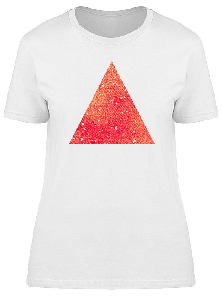 Stylish Red Watercolor Triangle Print Women's T-Shirt - Casual Summer Fashion Top for Streetwear & Graphic Tee Lovers