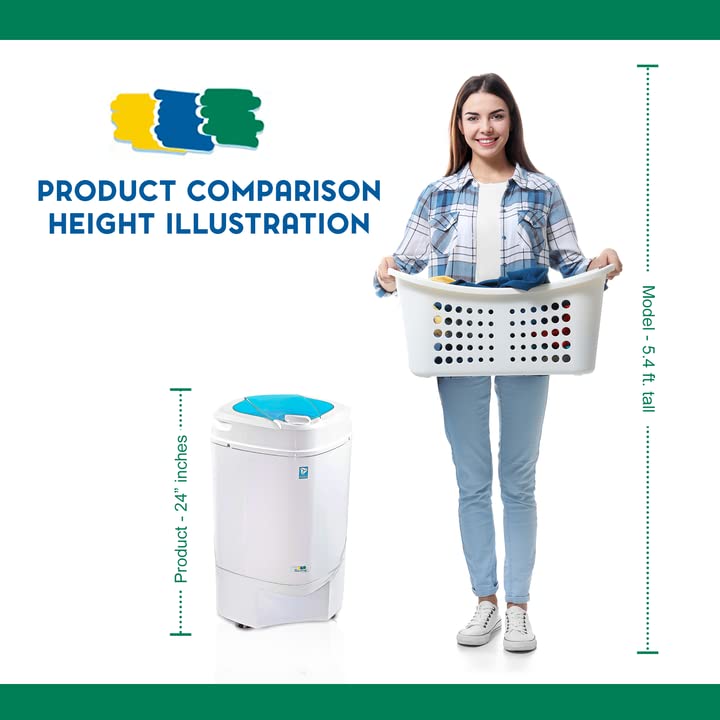 Ninja Spin Dryer - 3200 RPM Portable Clothes Dryer with High-Tech Suspension System - Compact Laundry Solution for Apartments, RV Travel & Camping - Fast Drying for Delicates, Swimwear & Activewear (Rose)