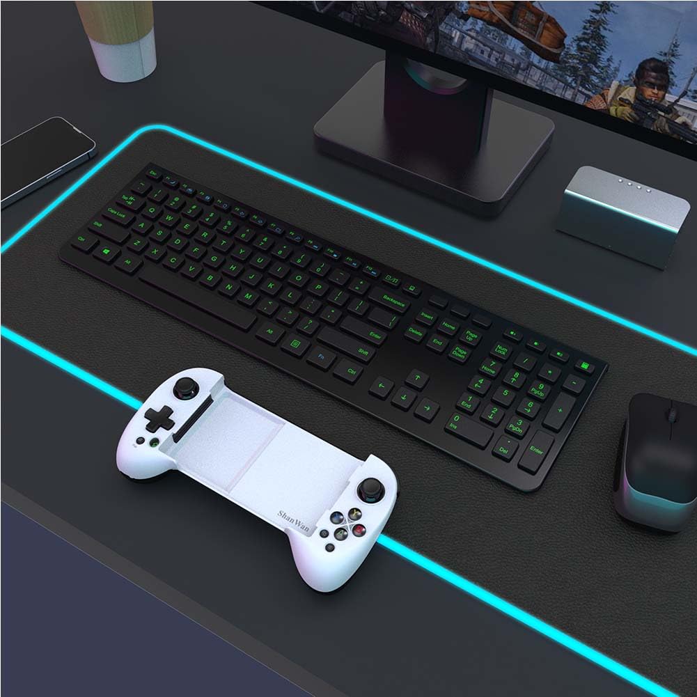 Wireless Mobile Game Controller for iPhone & Android - Adjustable Joystick & 4 Programmable Buttons | Compatible with PS Remote Play, Xbox Cloud Gaming, Steam Link & GeForce NOW | Ergonomic Design for Cloud Gaming & Mobile Esports (White) - Perfect for Gaming on the Go & Home Entertainment