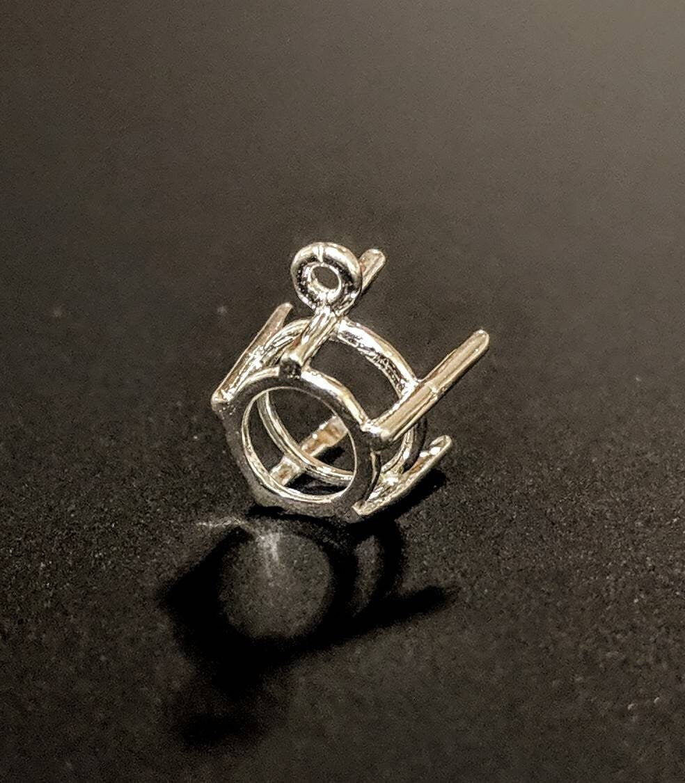 Solid Sterling Silver or 14K Gold 9-15mm Deep Round Cast Wire Dangle Pendant Setting - Handcrafted in USA (166-117/146-117) - Perfect for Jewelry Making, DIY Necklaces & Earrings