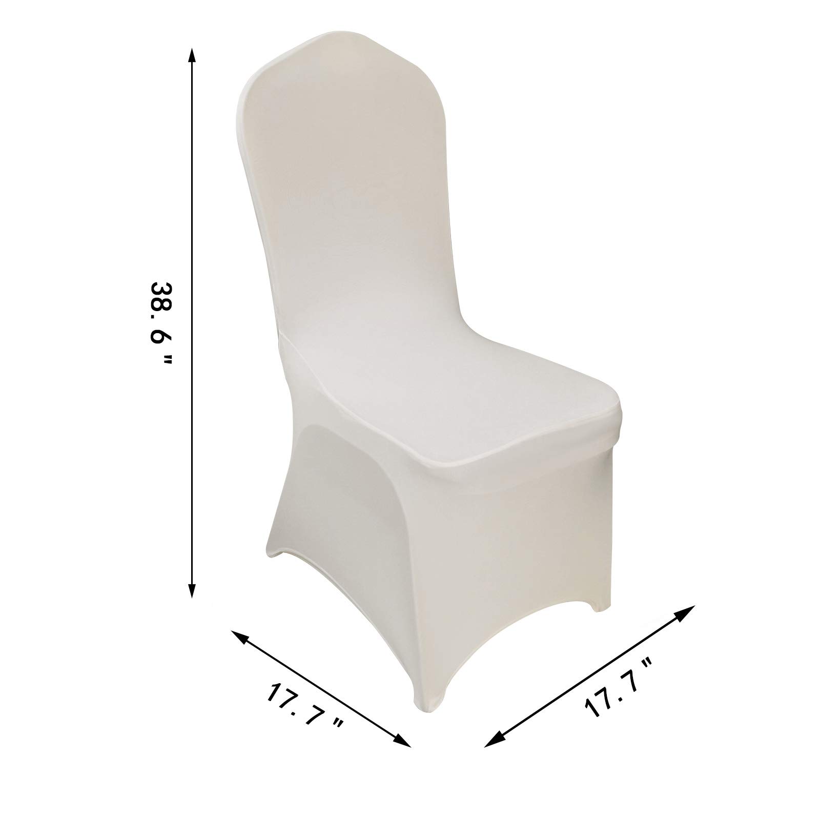 Happybuy 100 Pack Ivory Stretch Chair Covers - Polyester Spandex Slipcovers for Banquet, Dining, Party & Wedding Decor - Folding Flat Front Chair Covers (Perfect for Events, Restaurants & Home Decor)