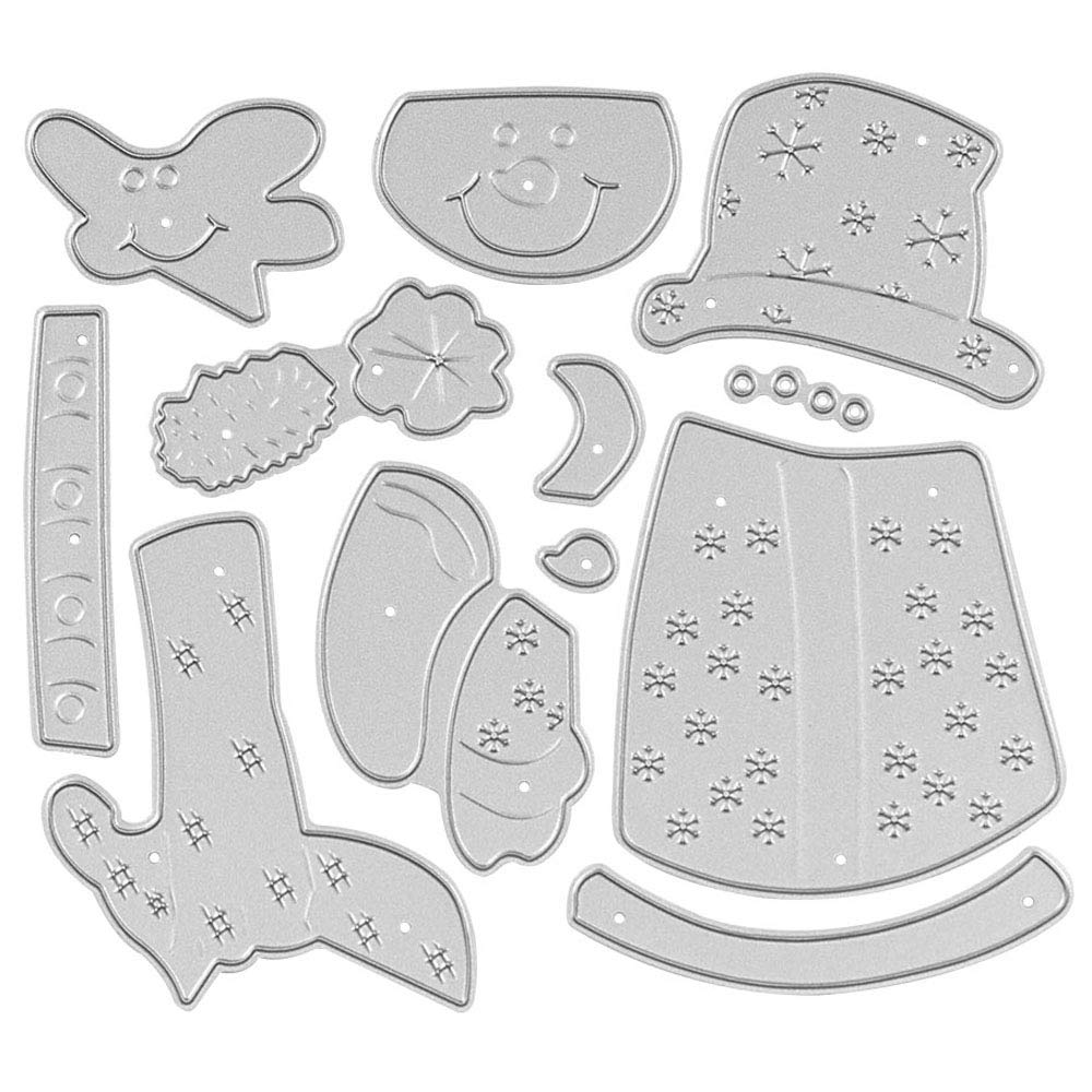 Christmas Snowman Metal Cutting Dies for DIY Scrapbooking, Card Making & Photo Albums - Embossing Stencils for Handmade Greeting Cards, Gift Tags & Holiday Decorations (Metallic Die Cut Snowman Style 1) - Perfect for Holiday Crafts, Winter Scrapbook Pages & Festive Home Decor