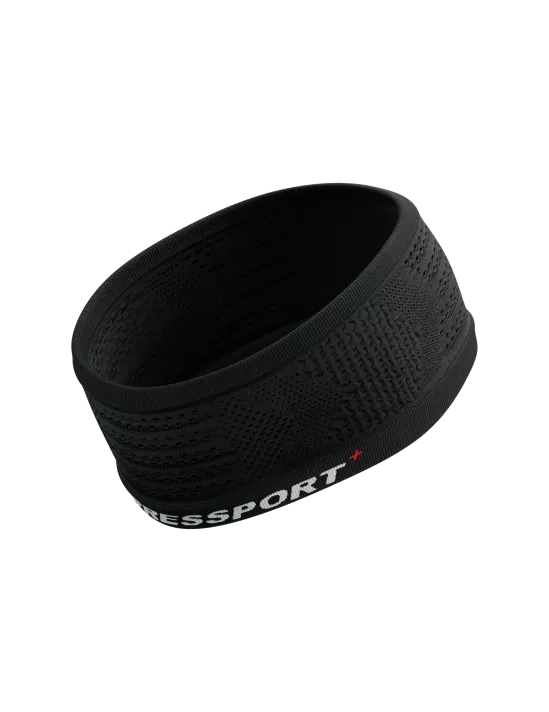 Compressport Unisex Headband On/Off - Sweat-Wicking Sports Headband for Running, Cycling & Workouts - Adjustable & Breathable (Black)
