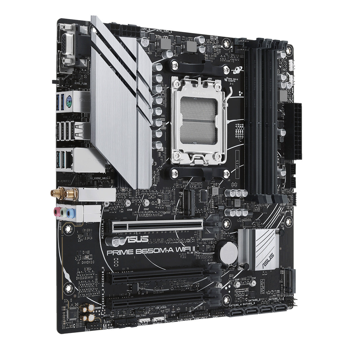 ASUS PRIME B650M-A WIFI II AMD AM5 mATX Motherboard - DDR5, PCIe 4.0, WiFi 6, USB 3.2 - Perfect for Gaming PC & Workstation Builds