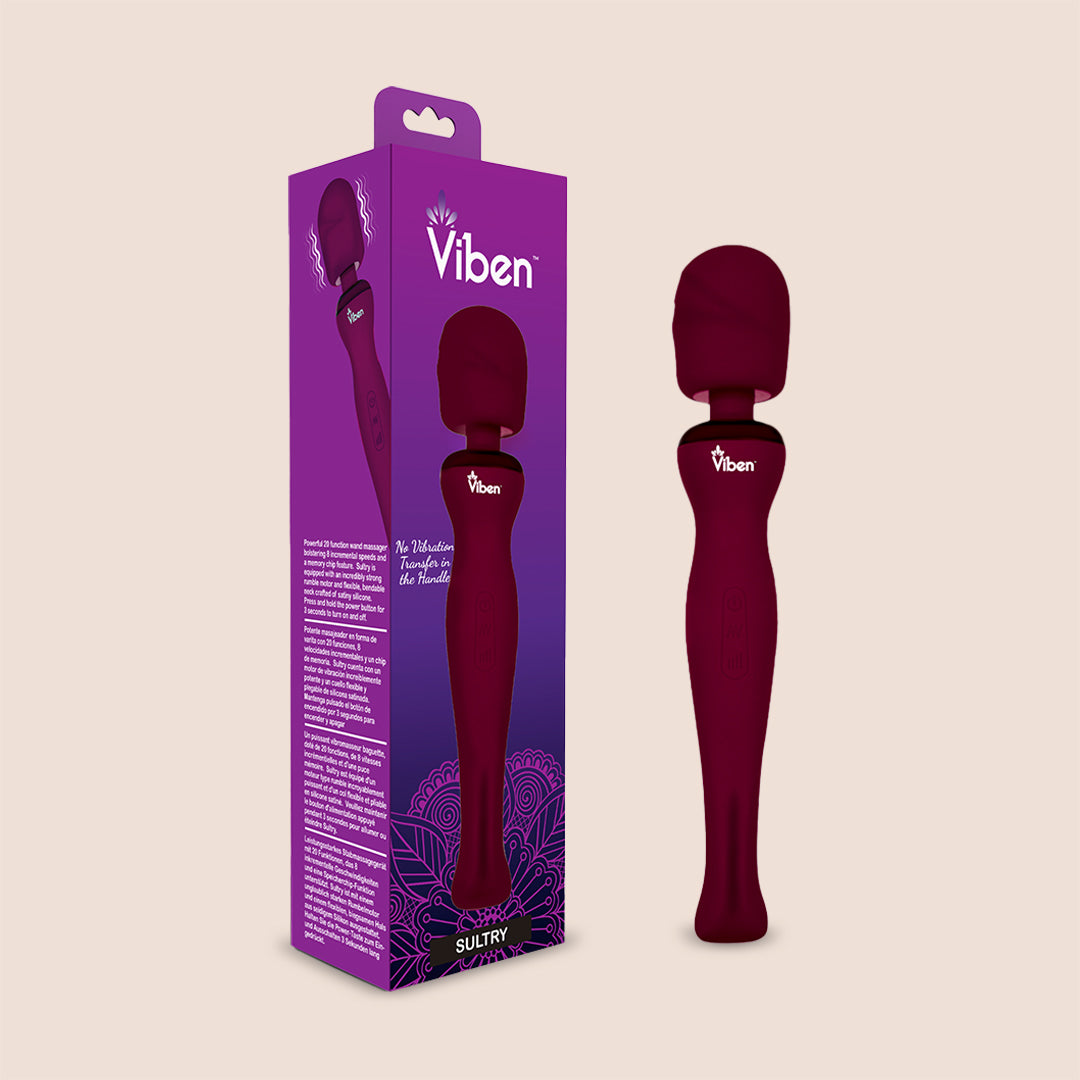Viben Sultry Wand Massager - Waterproof & Rechargeable Personal Massager for Muscle Relaxation & Stress Relief - Perfect for Home Spa, Self-Care & Couples Use