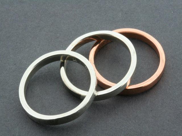 Polished Copper & Sterling Silver Stackable Rings for Women - Elegant Layered Jewelry for Everyday Wear & Special Occasions