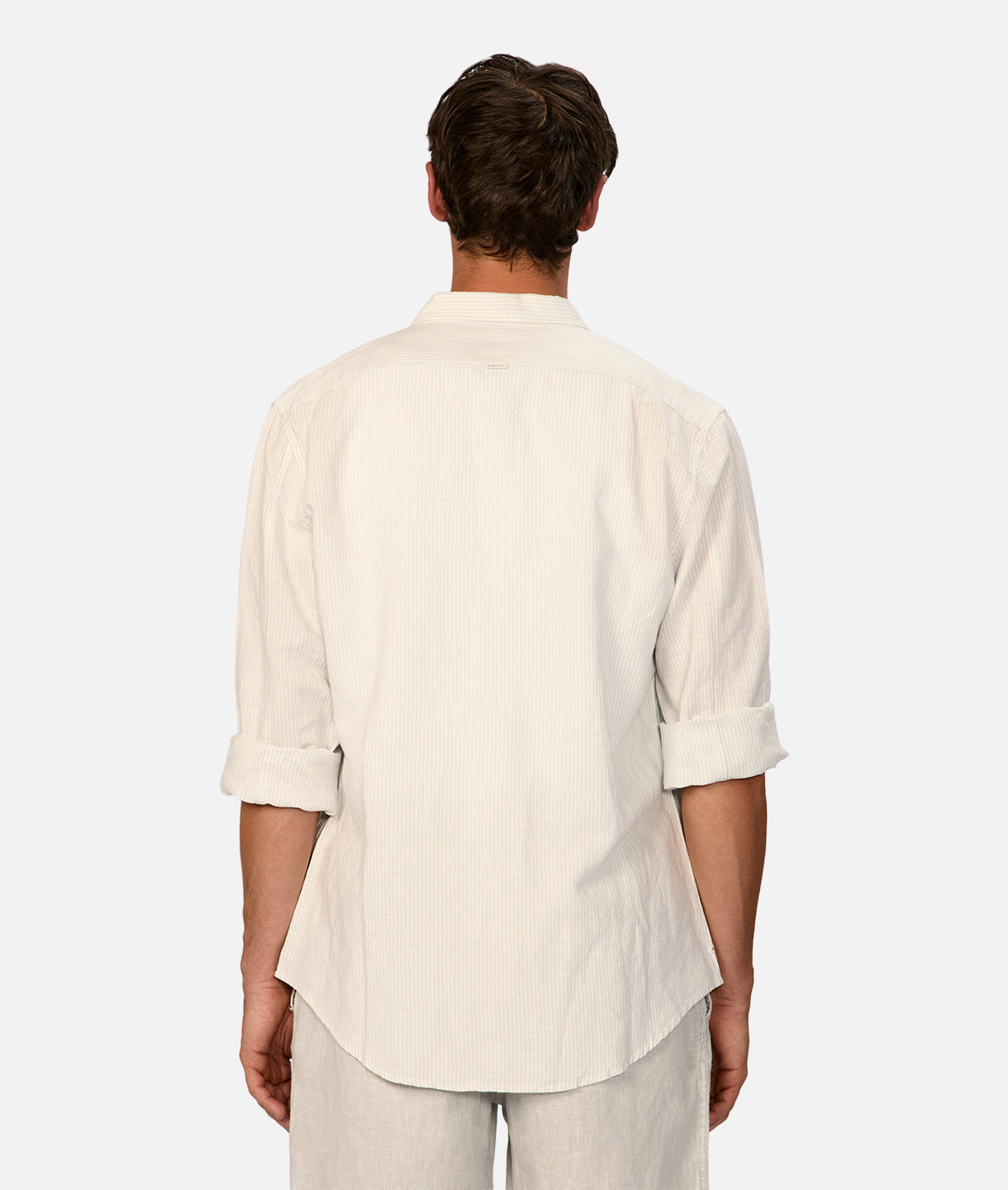 San Juan Long Sleeve Linen Shirt for Men - Breathable & Lightweight Mint Green & White Casual Button Down Shirt - Perfect for Summer, Beach, and Outdoor Activities