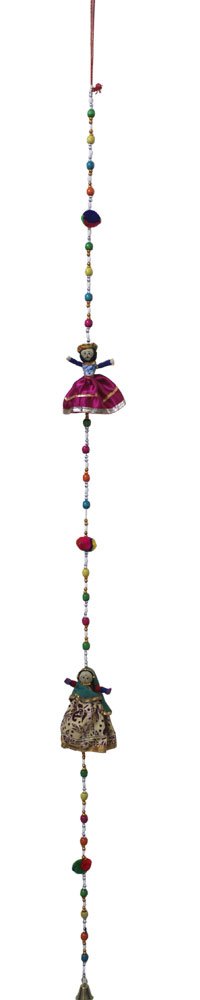 Traditional Indian Puppet Dolls - Handmade Wall Hanging Mobile String Decor (Set of 5) - Perfect for Nursery, Kids Room, Cultural Decor & Festival Celebrations