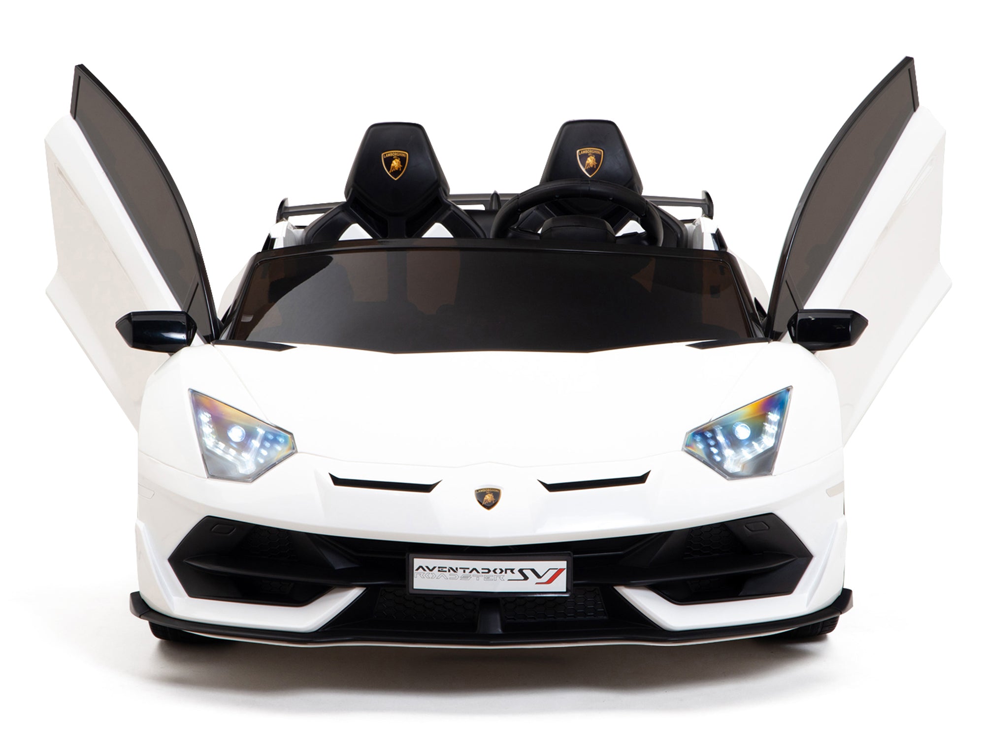 24V Lamborghini SVJ Remote Control Ride-On Drift Car for Kids - White | Electric Toy Car with Parental Control, LED Lights & Music | Perfect for Birthday Gifts, Outdoor Play & Backyard Fun