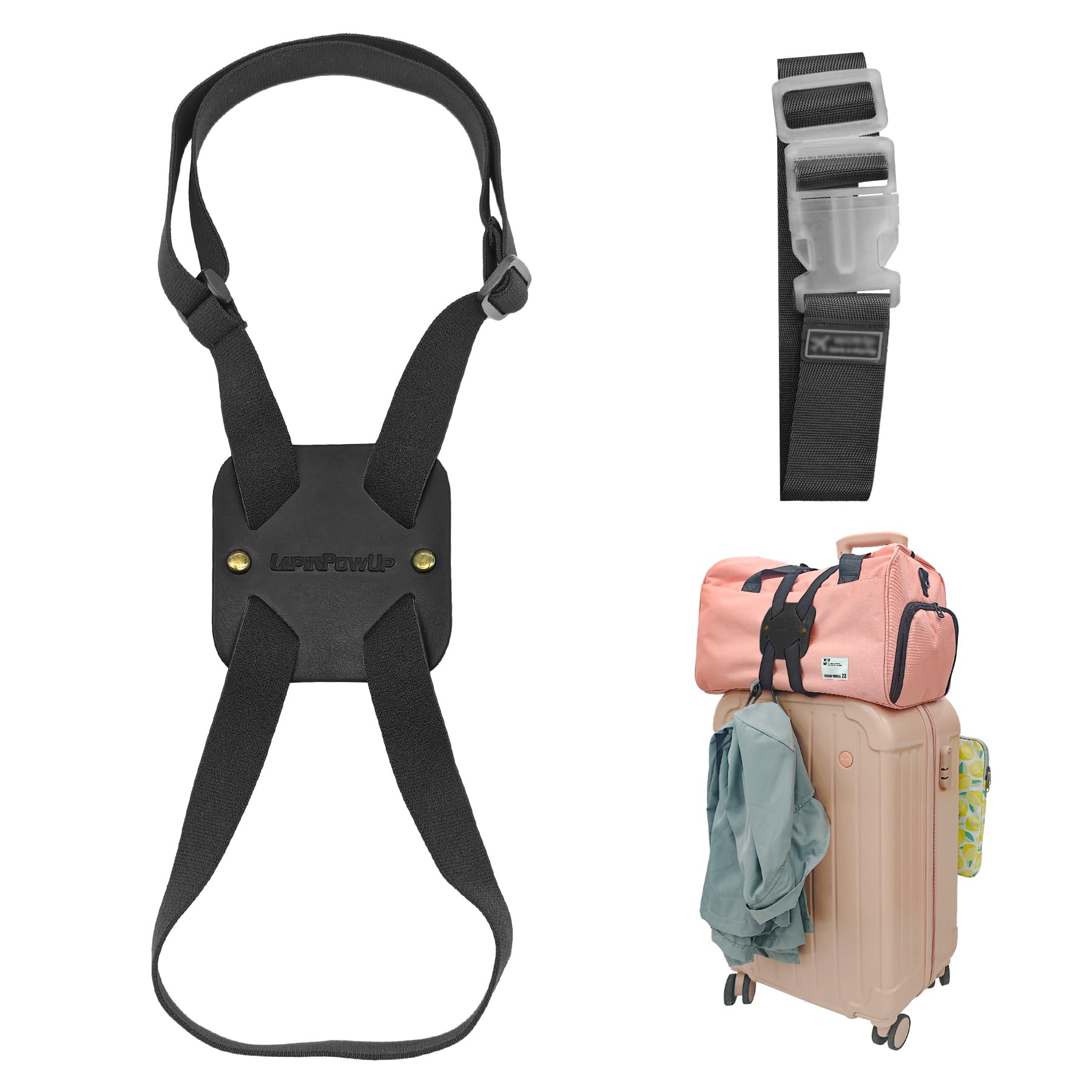 Adjustable TSA-Approved Luggage Straps & Bungee Cords - Elastic Suitcase Belt for Securing Carry-On Bags (1 Pack, Black) | Perfect for Travel, Airports & Tight Packing