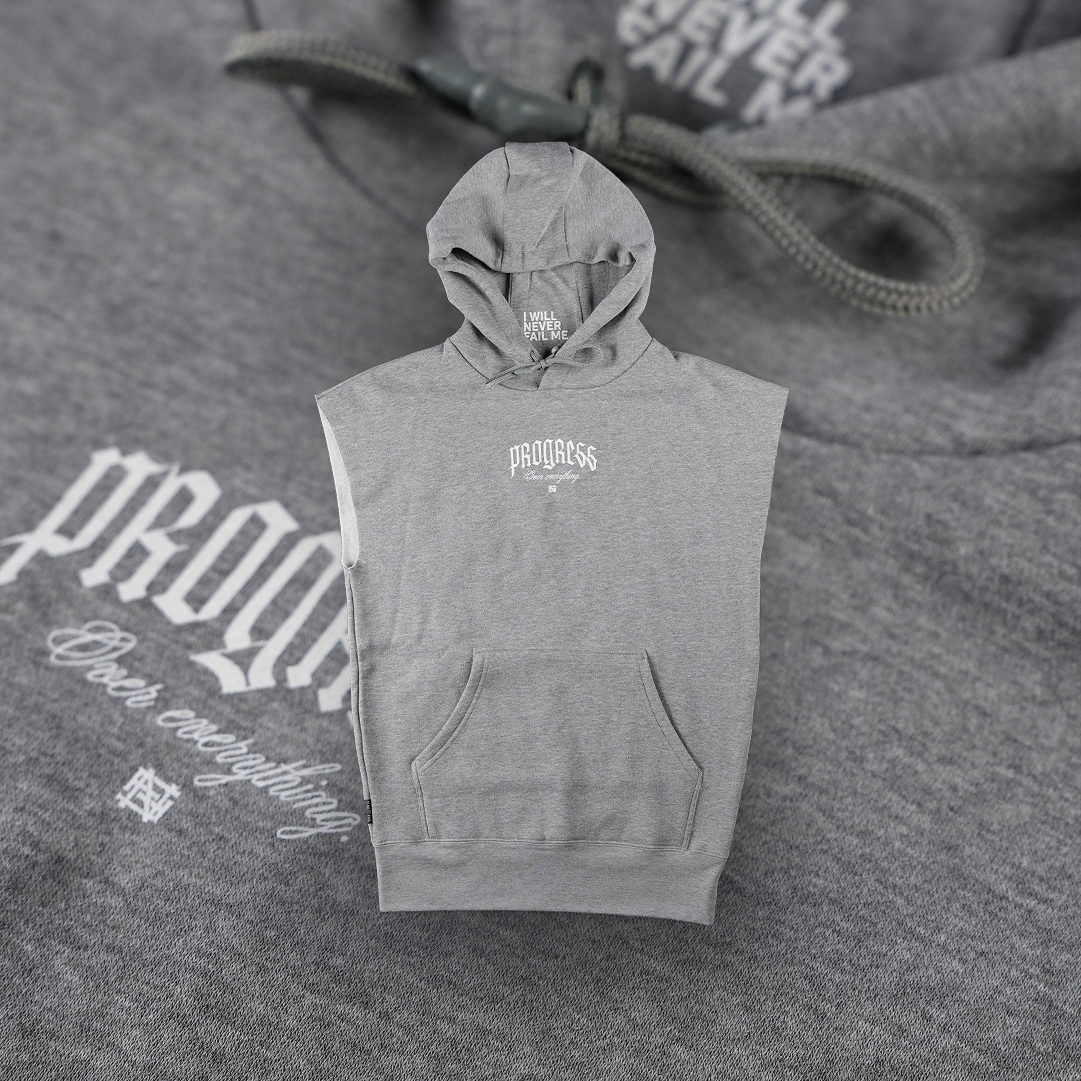 PROGRESS SLEEVELESS PULLOVER - Lightweight Grey Workout Top for Men & Women | Gym, Running, Yoga & Training