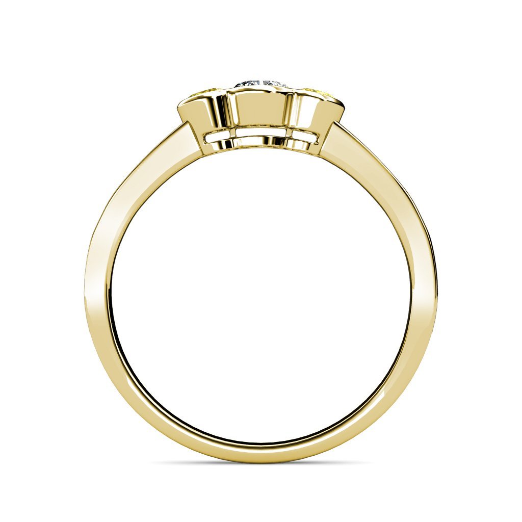 0.50ct Diamond & Yellow Sapphire Ring in 14K Gold for Wedding & Engagement