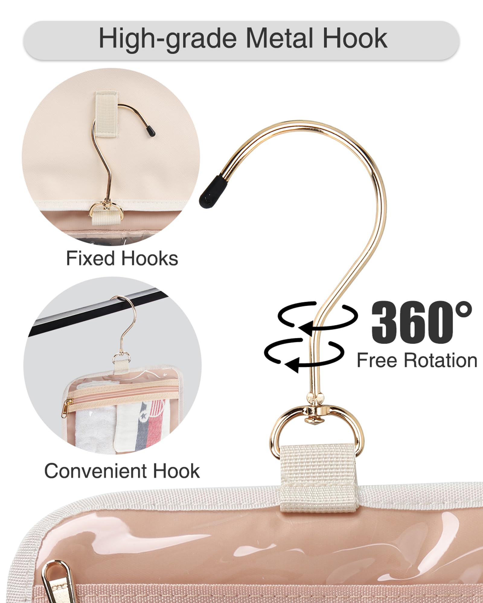 TSA Approved Clear Hanging Toiletry Bag - Waterproof Travel Cosmetic Organizer for Women & Men - Perfect for Airports, Bathroom & Shower Use