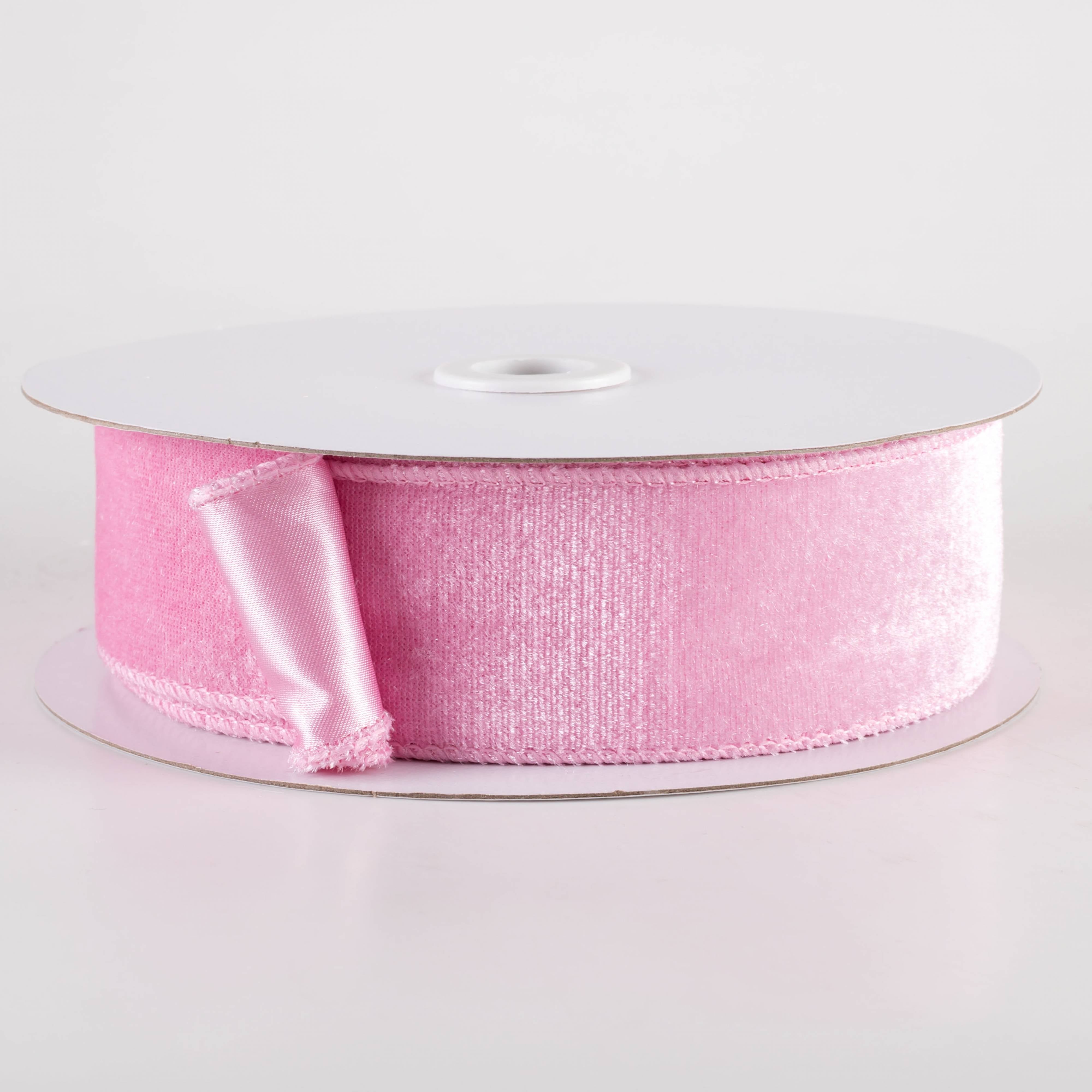 1.5 Inch Deluxe Velvet Satin Backing Ribbon - Light Pink (10 Yards) - Perfect for Gift Wrapping, Wedding Decorations, DIY Crafts & Hair Bows