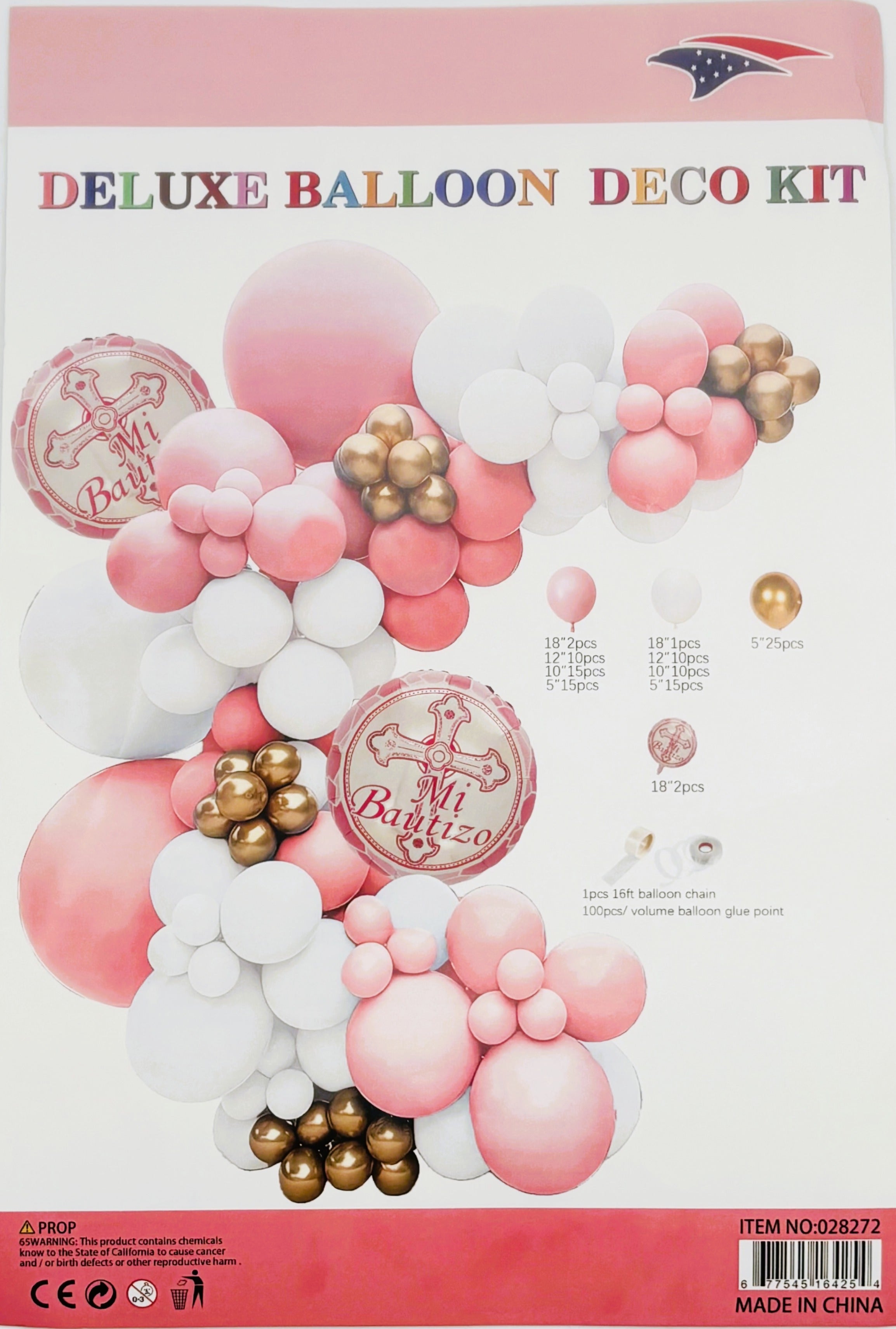 Pink Balloon Garland for Baptism - 1 Count | Perfect for Baby Showers, Christenings & Birthday Parties