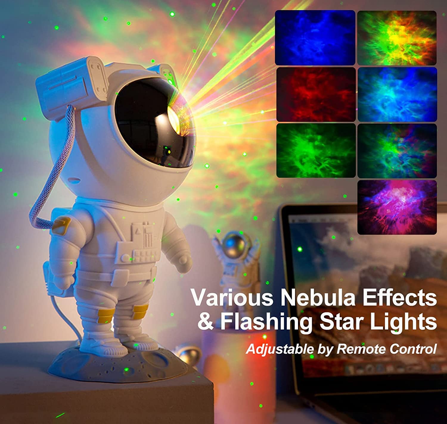 Galaxy Projector Night Light for Kids - Astronaut Starry Nebula LED Lamp with Timer & Remote Control | Perfect for Bedroom, Nursery, and Relaxation