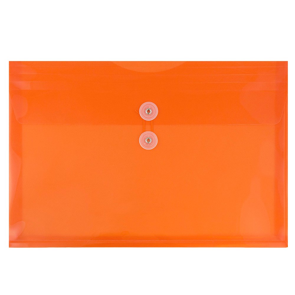 JAM PAPER Plastic Envelopes with Button Closure - 9.75x13 Inch - 12 Pack for Letters & Booklets