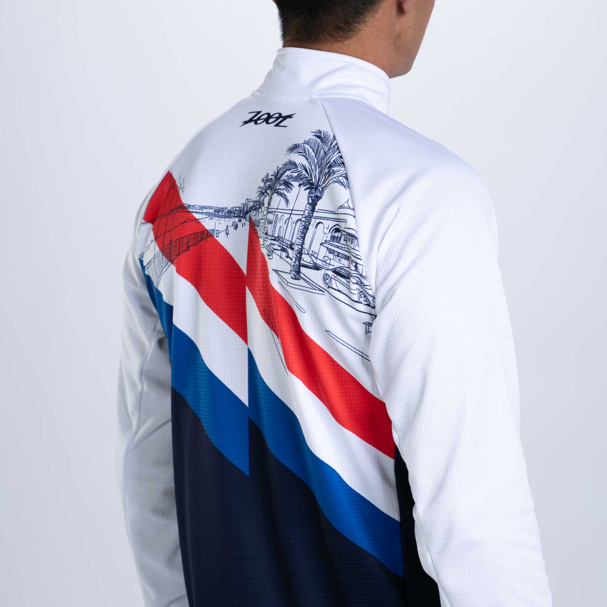 Men's Limited Edition Thermal Half Zip Pullover - Cote d'Azur Blue - Lightweight Fleece Jacket for Outdoor Activities & Casual Wear