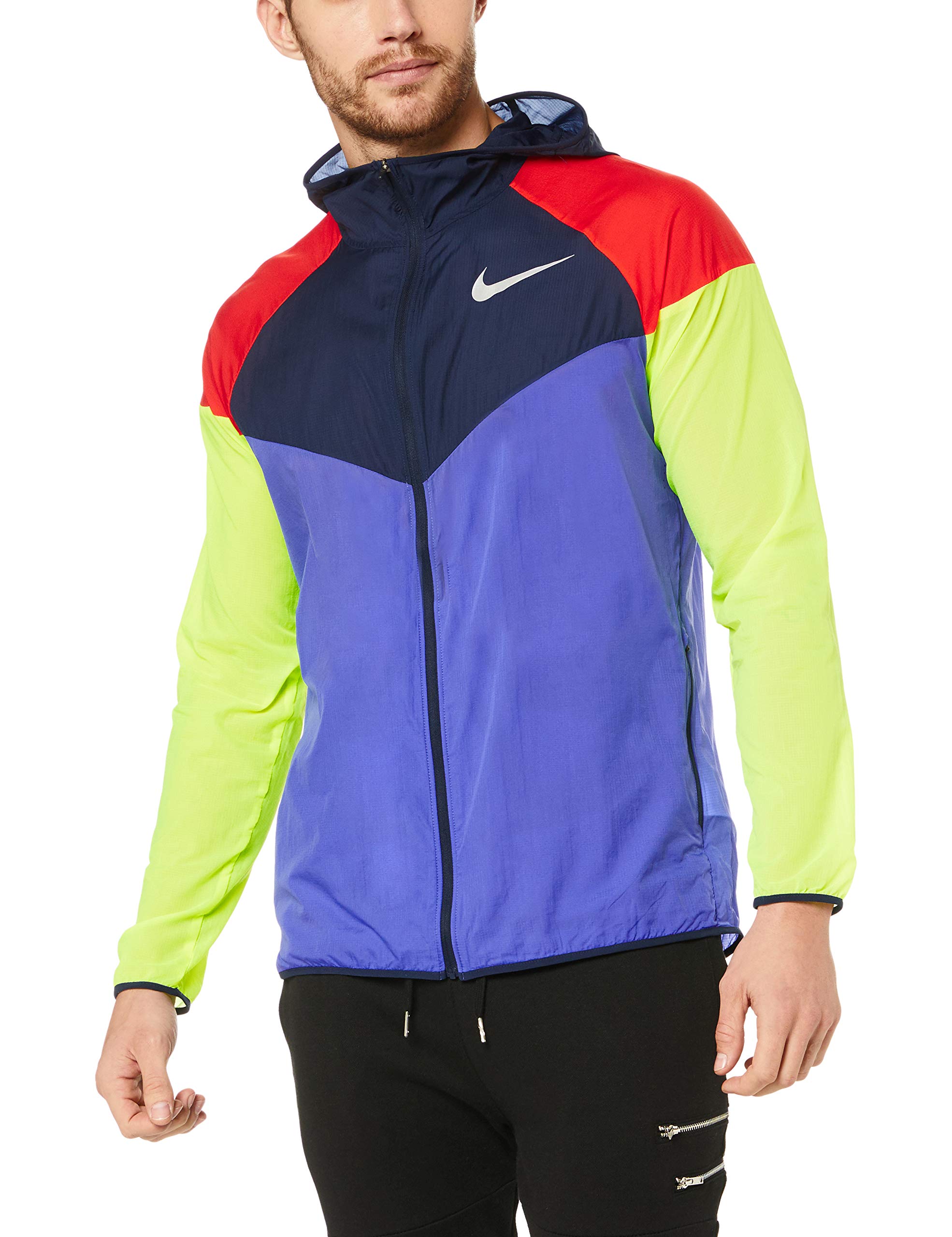 Nike Men's Windrunner Running Jacket - Lightweight Water-Resistant Hooded Training Jacket for Outdoor Sports & Jogging - Style Ar0257-518