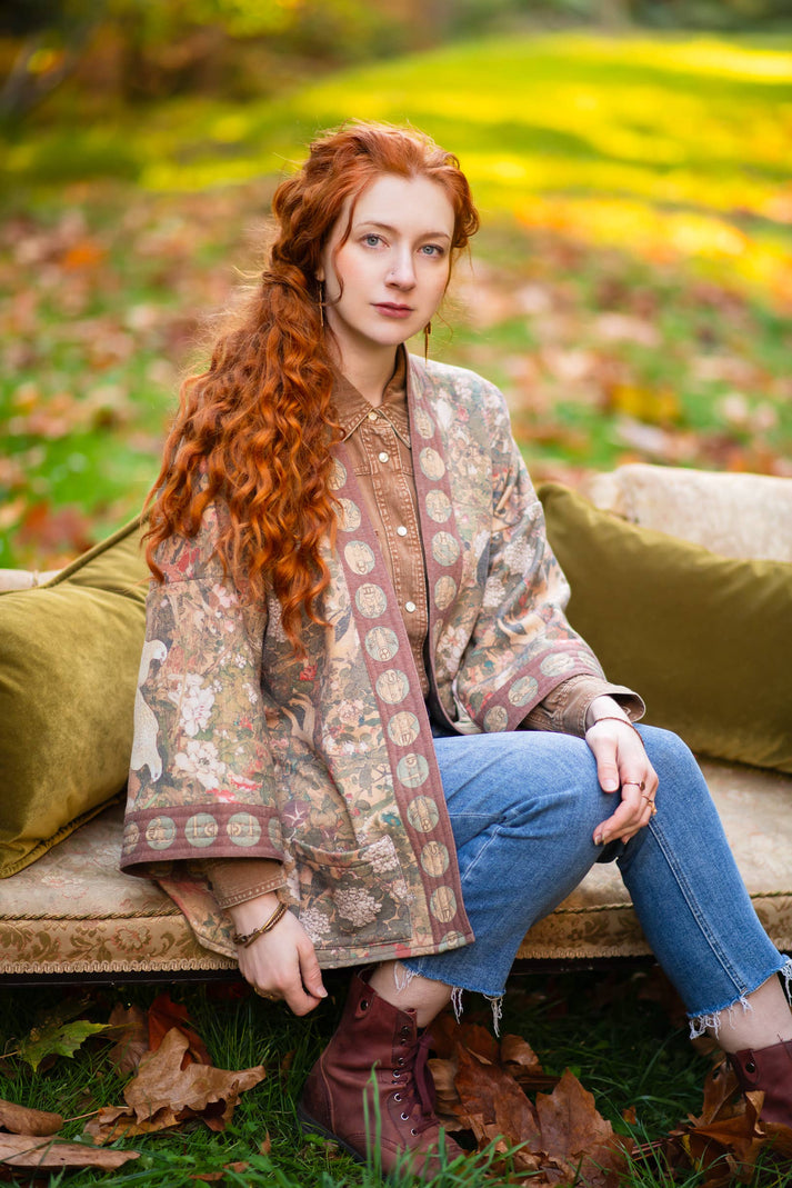 Dreamweaver Cozy Fleece Kimono Cardigan with Zodiac Signs - Soft Warm Loungewear for Women, Perfect for Home Relaxation & Casual Outings