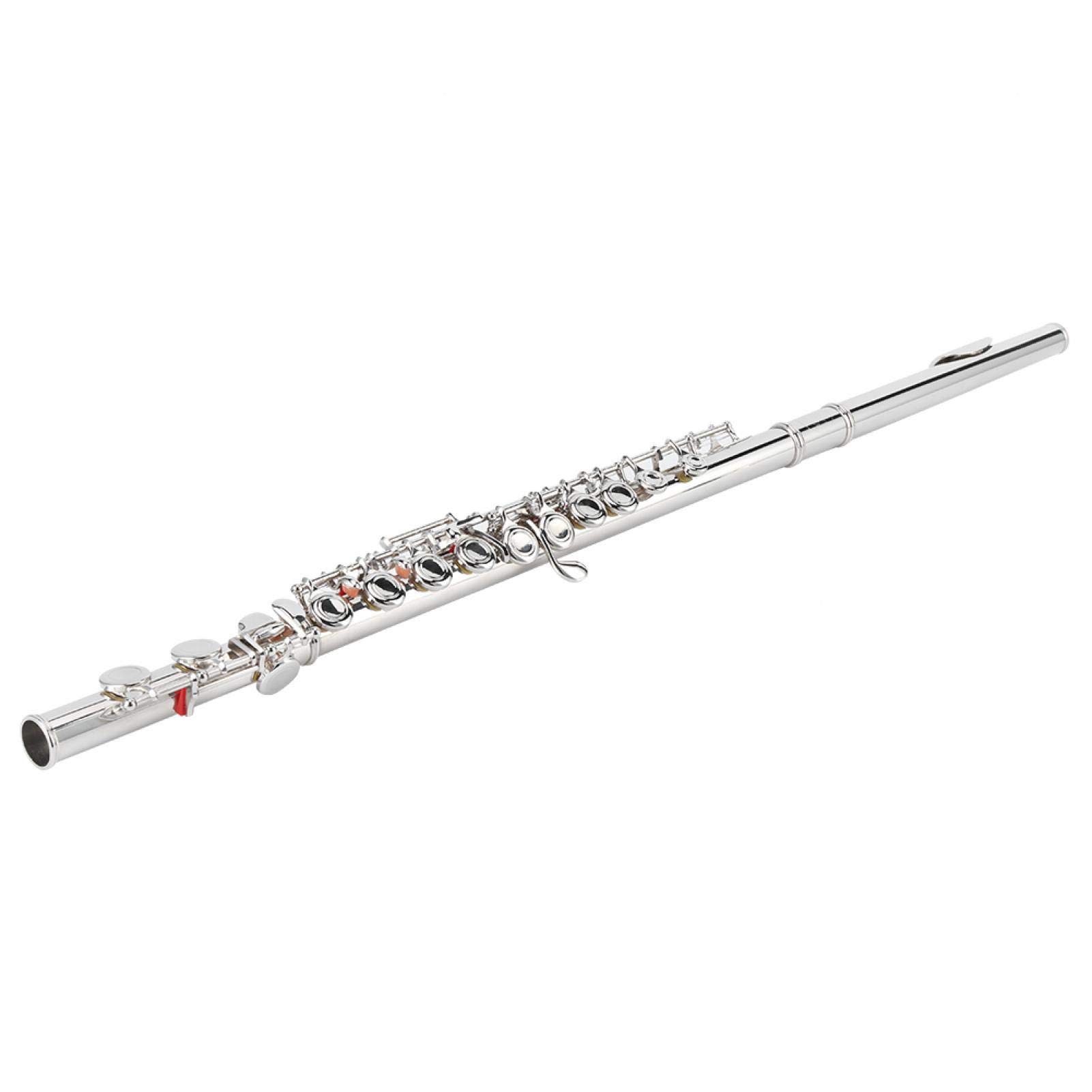 Premium Sterling Silver Flute - Professional Air Tight Design for School Band, Polish Comfortable Grip & Rich Timbre | Perfect for Beginners, Students & Performances