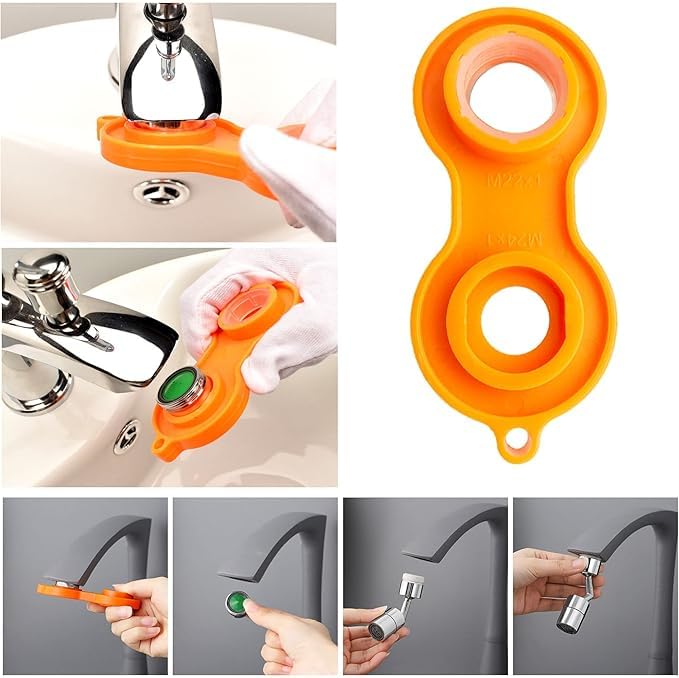 Finzatik Faucet Aerator Removal Wrench - Faucet Bubbler & Aerator Tool for Bathroom, Kitchen Sink & Tap - Plumber's Installation & Loosening Wrench for Easy Faucet Maintenance (Perfect for DIY Home Repairs & Professional Plumbing)